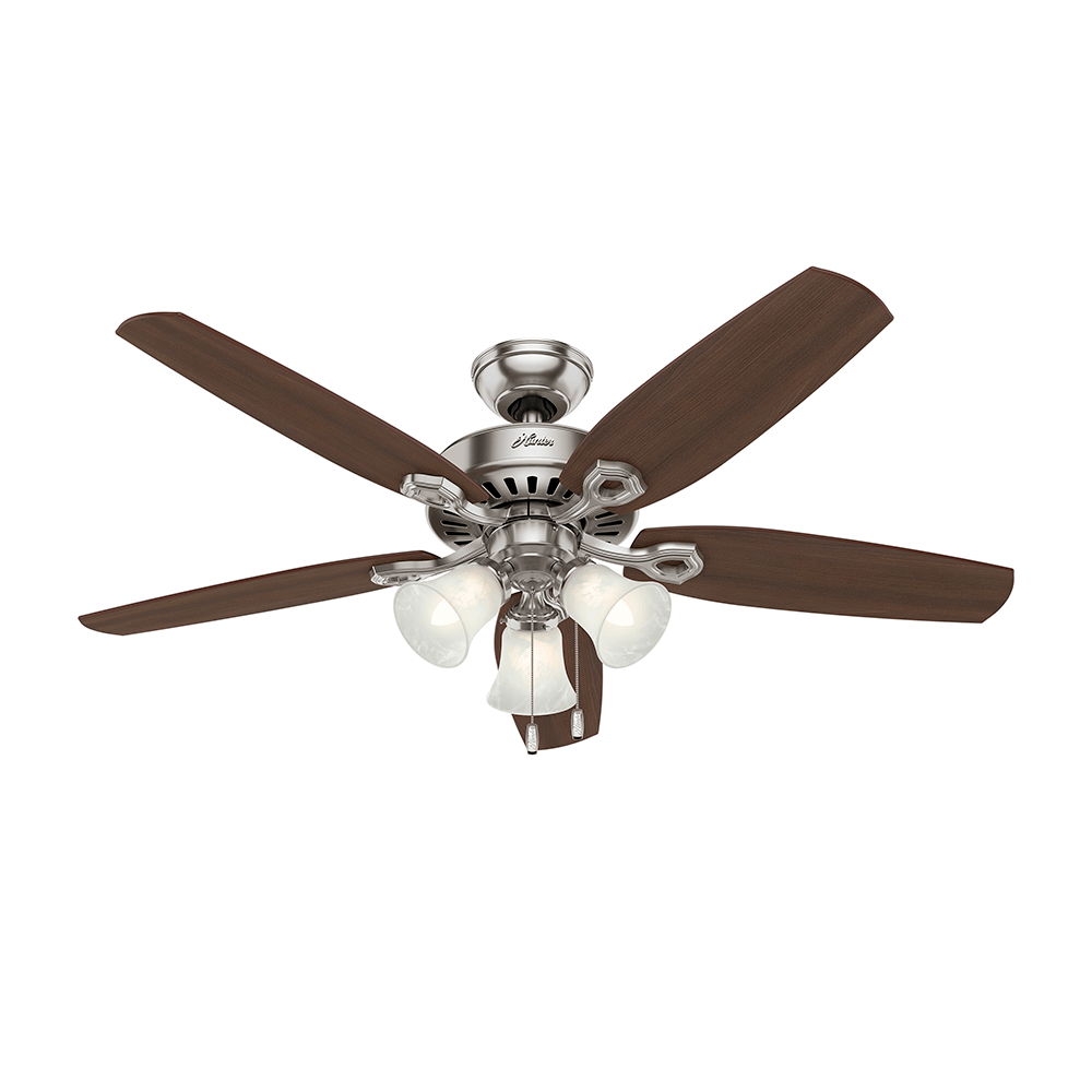 Ventilador de Teto Residencial Builder Plus Niquel Escovado Hunter Fan Oficial - Imagem 4