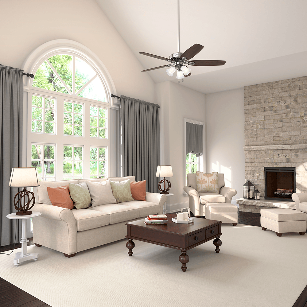 Ventilador de Teto Residencial Builder Plus Niquel Escovado Hunter Fan Oficial - Imagem 5