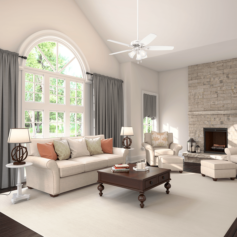 Ventilador de Teto Residencial Builder Plus Branco Hunter Fan Oficial - Imagem 2