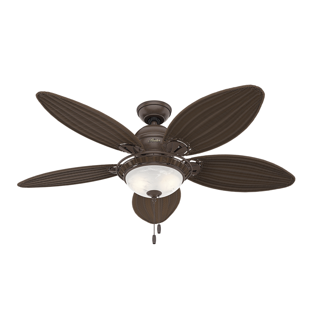Ventilador de Teto Residencial Caribbean Breeze Vime Marrom Hunter Fan Oficial 220v OUTLET
