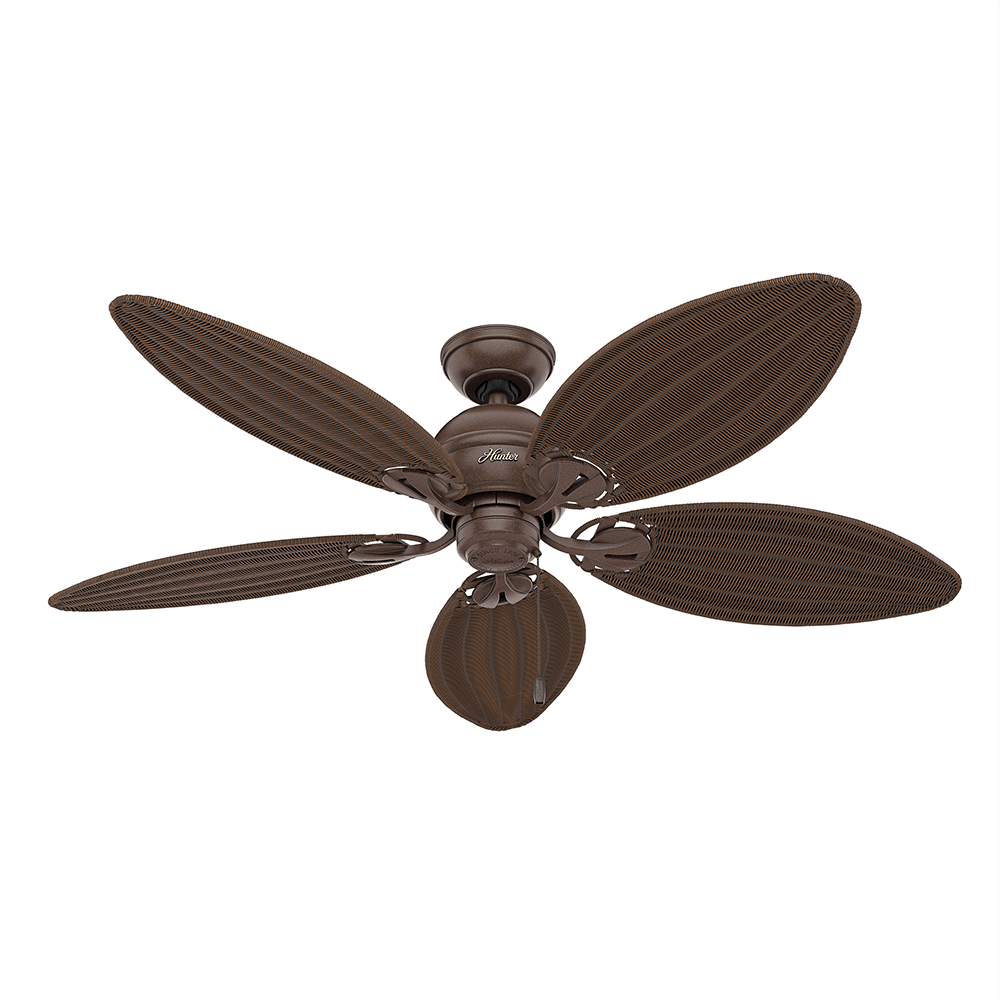 Ventilador de Teto Residencial Caribbean Breeze Vime Marrom Hunter Fan Oficial 220v OUTLET - Imagem 2